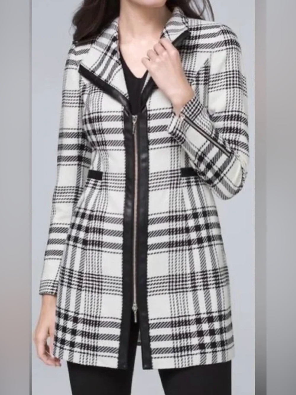 White House Black Market Checkered Jacket. Size XL
